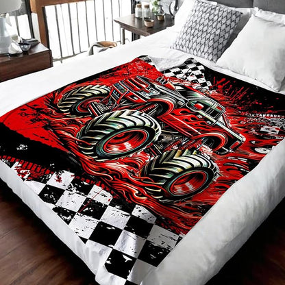 Boys Blanket Gifts Truck Blankets for Kids Toddlers Boys - 30" x 40" Cute Car Themed Soft Lightweight Flannel Throws for Couch, Sofa, Bed, Office, Travel