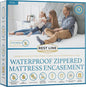 Full/Double 54x75” Premium Waterproof Zippered Mattress Encasement, 100% Cotton, Hypoallergenic, Six Sided Mattress Cover, Invisible Zippered, Soft Breathable up to 15" Deep - Rest Line