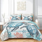 HOSIMA Sea Turtle Bedding Sets Full,Corals Jellyfish Starfish Pattern Lightweight Quilt,Ocean Themed Bedding for Beachy Room Decor Aesthetic with 2 Pillowcases.