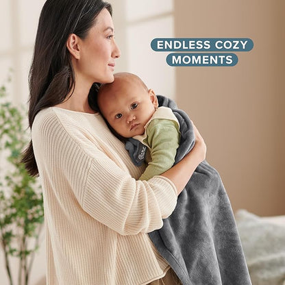 Bare Home Fleece Blanket - Baby Size - Ultra-Soft Lightweight for Bed, Sofa, and Couch - Luxury Microplush - Cozy Warm Blanket (Baby, Grey)