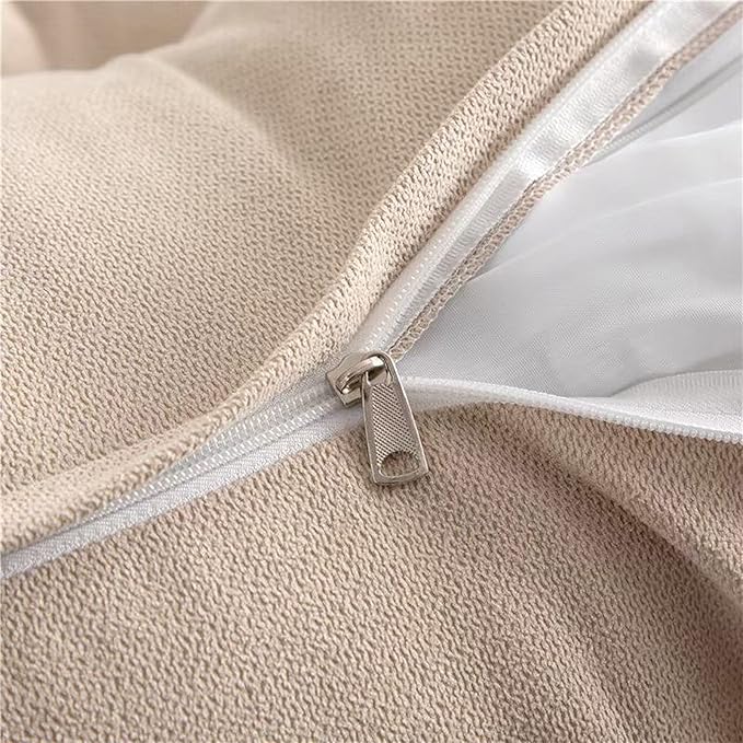 Triangular Reading Bed Rest Pillow Large Bolster Cushion Headboard Backrest Wedge Pillow with Removable Cover and Two Large Side Pockets (Champagne, Twin: 39 x 8 x 20 inches)