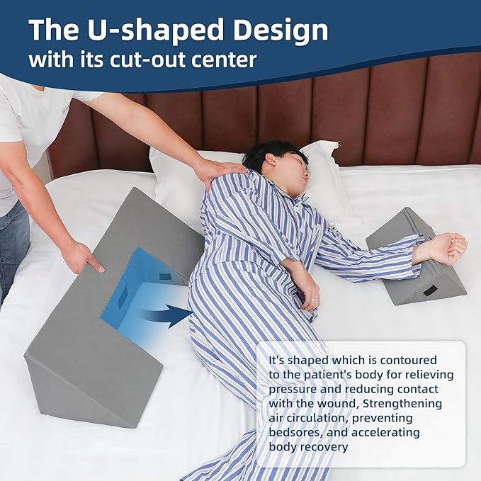 TYYIHUA 34" Wedge Pillow for Side Sleeping,Training for Side Sleeping with Detachable Small Wedge Pillow,Positioning Wedge for Side Sleeper,Back Support,Reducing Snoring,Preventing Bedsores