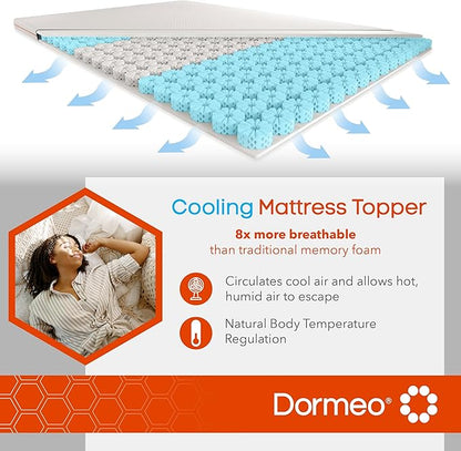 Dormeo RV Short King Cooling Mattress Topper, 3-Inch with Octaspring® Technology for Optimal Back Support, Medium Firmness