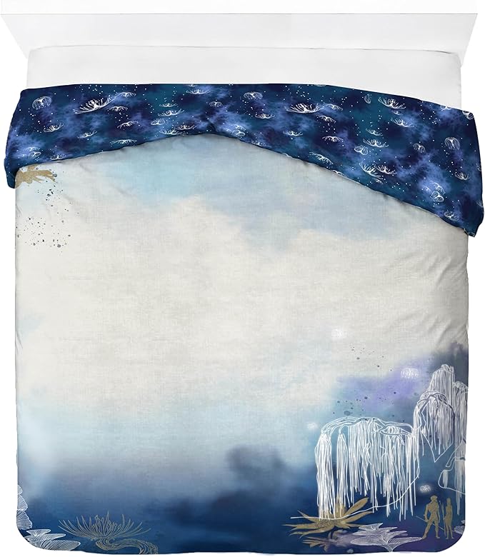 Jay Franco Duvet Cover Set with Sham & Pillowcase – Ultra-Soft Linen Feel Bedding for Room Decor, COVER ONLY Comforter NOT Included, Blue - Avatar, 3 Piece King