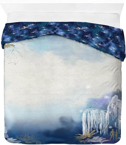 Jay Franco Duvet Cover Set with Sham & Pillowcase – Ultra-Soft Linen Feel Bedding for Room Decor, COVER ONLY Comforter NOT Included, Blue - Avatar, 3 Piece Queen