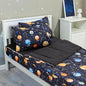 Holawakaka Kids Zipper Bedding Galaxy Comforter Set, Boys Girls Twin Size Outer Space Stars Planet Print Zippered Bed Sets, Child Cartoon Dorm Zip Bedding