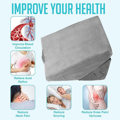 AllSett Health Adjustable Bed Wedge Pillow for Sleep Apnea, 7 in 1 Body Positioner Bed Wedge Pillow for Sleeping, Acid Reflux Pillow, GERD, Anti Snore Sleep Apnea Pillow, Heartburn
