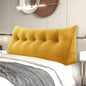 Headboard Wedge Pillow Large Bolster Reading Pillows for Sitting in Bed Adult， Velvet Triangular Cushion Backrest Lumbar Back Support Upholstered Daybed Sit Up Book Pillows（Yellow, Queen）