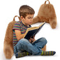 Cheer Collection Reading Pillow with Arms – Portable Bed Pillow for Sitting Up & Support, Foam-Filled Back Rest Pillow for Sitting in Bed & Couch, Machine Washable, Brown