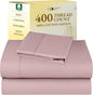 California Design Den Twin XL Bed Sheets Set - 400 Thread Count Sateen, Natural 100% Cotton Twin XL Sheet Set, Deep Pockets, All Around Elastic, Durable Bedding for Dorm Room - Mauve