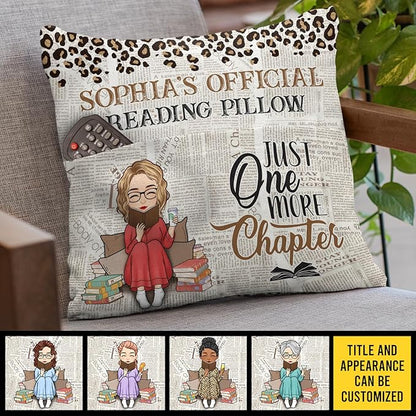 Pawfect House Just A Girl Who Loves Books, Personalized Pocket Pillow (Insert Included), Book Lover Gifts for Women, Bookworms, Christmas Birthday Gifts for Book Lovers, Best Friends, Besties