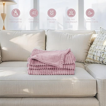 Electric Heated Blanket 62"x84" Twin Size with Cozy Flannel, 6 Heat Settings & 10 Hours Auto Off, Soft & Cozy Warming Throw for Home, Office, or Bed, Machine Washable, Pink