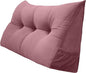 Triangular Reading Bed Rest Pillow Large Bolster Cushion Headboard Backrest Wedge Pillow with Removable Cover and Two Large Side Pockets (Pink, 47 x 8 x 20 inches)