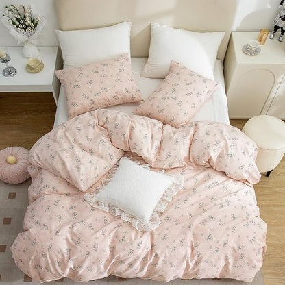 King Duvet Cover - 100% Brushed Microfiber Chic Bedding Set - King 3 Pieces - King Duvet Floral Cover for All Seasons - 1 Duvet Cover and 2 Pillowcases with Zipper Closure