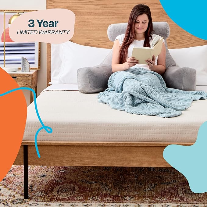 LINENSPA Reading Pillow with Shredded Memory Foam- Back Pillow for Sitting in Bed, Reading, Gaming, Watching TV – Chair Pillow with Arms, Dorm Room Essentials, Stone