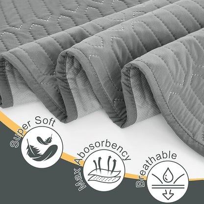 Heavy Absorbency Washable Underpads - Large Waterproof Reusable Bed Pads for Adults, Kids, and Dogs, Incontinence Bed Pads for Eld Assistance, 36x72 Slip Resistant Protector for Bedwetting