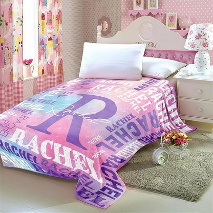 Personalized Blankets for Teen Girls Boys - Printed in USA, Custom Blanket with Kids Names, Ultra-Soft Flannel Monogrammed Baby Throws Blankets, Customized Christmas Brithday Gifts for Adults
