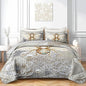 AILONEN Honey Bee Full Size Quilt Set,Beautiful Gold Diamond Bee Bedspread Coverlet + 2 Pillowcases,3Pcs Animal Themed Flower Pearl Printed White Bed Cover for Girls