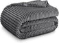 Bare Home Textured Fleece Blanket - Twin/Twin Extra Long - Ultra-Soft Lightweight for Bed, Sofa, and Couch - Luxury Microplush - Cozy Warm Blanket (Twin/Twin XL, Ribbed Grey)