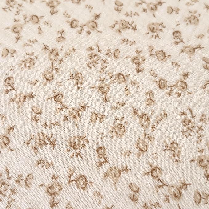 BuLuTu Shabby Chic Floral Duvet Cover for King Size Bed, Muslin Cotton Comforter Cover Set, Beige Camellia Flower Print Bedding Kids Teens Young Adults Quilt Cover with 2 Pillow Cases