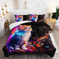 Cartoon Kawaii Cat Comforter Set Full Size 3D Animals Flower Toddler Bedding Set Cat Lovers Animal Bubble Design Quilt Bed Set for Girls Kids Teens
