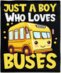Khumbhira Funny Yellow School Bus Blanket Just A Boy Who Loves Buses Blanket for Boys Kids Warm Plush Lightweight School Buses Throw Blanket for Couch Sofa Bed All Season Use 30"x40"-XS