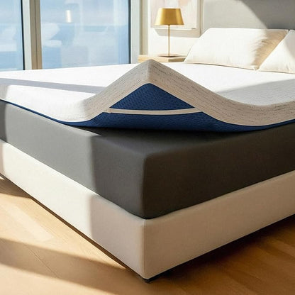 ViscoSoft 4 Inch Memory Foam Mattress Topper Twin - Select High Density Ventilated Mattress Pad - Removable Bamboo-Rayon Cover