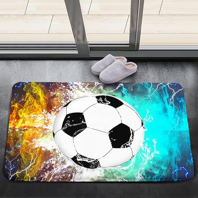 Football & Soccer Rugs for Boys Bedroom - Sports Rugs for Boys Bedroom Living Room Playroom Sports Carpet for Kids Soccer Room Decor Sofa Floor Mats, 2x3 Feet
