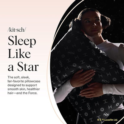Kitsch x Star Wars Galactic Empire Satin Pillowcase | Satin Pillowcase with Zipper, Better Than Silk Pillowcase | Frizz-Reducing Pillow Case for Hair & Skin Care, Cooling & Breathable - Standard