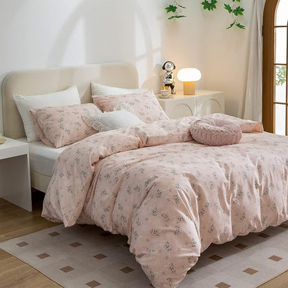 King Duvet Cover - 100% Brushed Microfiber Chic Bedding Set - King 3 Pieces - King Duvet Floral Cover for All Seasons - 1 Duvet Cover and 2 Pillowcases with Zipper Closure