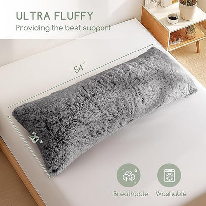 HIGOGOGO Body Pillow for Adults Extra Long Full Body Pillow with Removable Cover and Memory Foam Filling, for Side Sleepers and Pregnancy, Soft Support Pillow, Machine Washable (20x54 Inch)