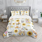 Kawaii Cartoon Corgi Dog Animal Themed Comforter 3Pcs Full Yellow Sunflower Rainbow Bedding Set for Kid Teen Girl Boy Adult So Cute Pet Dog Quilt Bed Decor with 1 Comforter and 2 Pillowcases