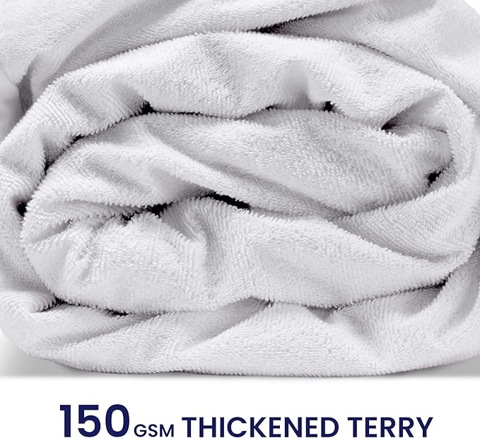 SLEEP ZONE Twin Mattress Protector Waterproof Soft Cotton Terry Breathable Mattress Cover, Washable Noiseless with Deep Pocket 8"-21"