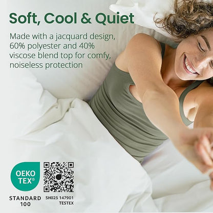 SafeRest Sleepure Waterproof Mattress Protector California King Size - Viscose Derived from Bamboo - Fitted with Stretchable Pockets - Machine Washable Cotton California King Mattress Cover for Bed