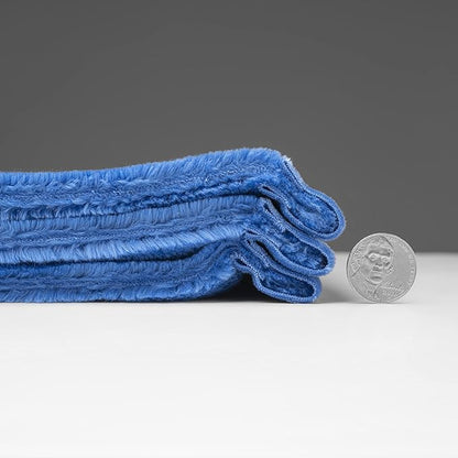 Mellowdy Extra Thick Hearty Plush Flannel Blanket (Sapphire Blue, 90x90) - 500GSM Queen Size Warm Blanket for Winter, Fall | Soft, Fluffy, Cuddly, Perfect for Bed, Oversized Throw for Couch, Sofa