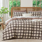 Duvet Cover Queen Plaid Luxury Soft Brushed Microfiber Crinkle Gauze Fabric 3 Pieces Bedding Set Gingham Pattern Queen Duvet Cover with Zipper Closure Breathable Comfy
