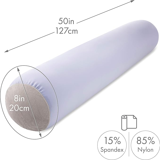 Case Only - Body Pillow Cover Stylish Silky Super Soft - 85% Spandex/ 15% Nylon, Beauty - Anti Wrinkle, Anti Aging Prevention - Breathable Pillowcase Design - Gentle on Hair Size 48 X 8, Silver Mist