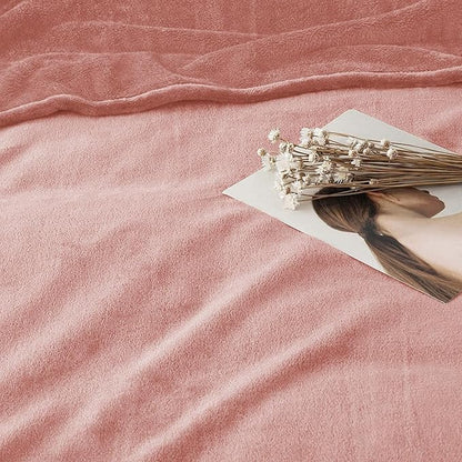IR Imperial Rooms Fleece Blanket - Super Soft Fluffy Baby Pink Throw Blanket for Sofa and Bed - Warm and Cozy Lightweight 400 GSM Microfiber Bed Throws Blankets, 50 x 60 Inches (Throw/Travel)