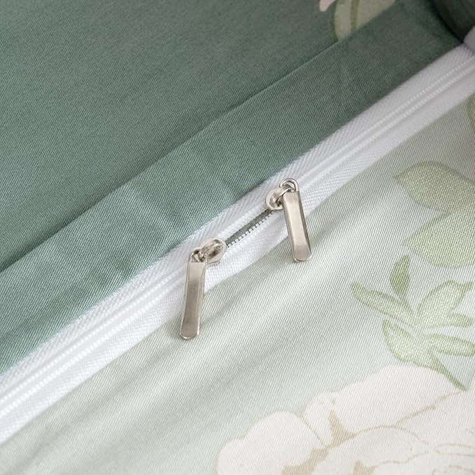 Floral Duvet Cover Queen 100% Soft Cotton 3 Pieces French Country Chic Garden Style Peony Flower Luxury Blossom Floral Vibrant Pattern Reversible Flower Duvet Cover Queen with Zipper Closure