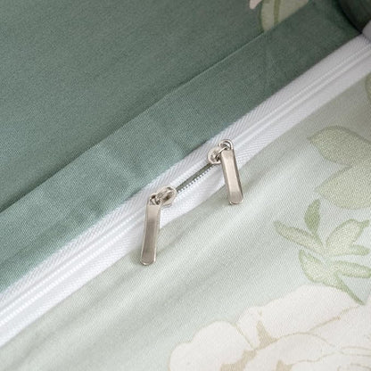 Floral Duvet Cover Queen 100% Soft Cotton 3 Pieces French Country Chic Garden Style Peony Flower Luxury Blossom Floral Vibrant Pattern Reversible Flower Duvet Cover Queen with Zipper Closure
