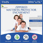 Twin Size Zippered Bed Bug Mattress Protector Waterproof Encasement Hypoallergenic Premium Bedbug Cover White