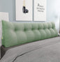 Wedge Headboard Pillow Dorm Room Reading Pillow Back Support for Sitting Up in Bed Bolster Lumbar Cushion Body Positioning Bedrest Cotton Linen 76in Grass Green King