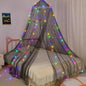 FIOBEE Bed Canopy for Girls Room Bed Canopy Curtains with Led Lights Mosquito Net DIY Princess Room Décor with Stars Butterflies for Kids Bedroom, Black
