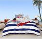 Nautical Anchor Duvet Cover Set King,Geometric Stripes Comforter Cover Ocean Adventure Theme Quilt Cover Navy Blue and Red Bedding Set 3pcs for Kids Girls Teens Boys Room Decor with 2 Pillowcases