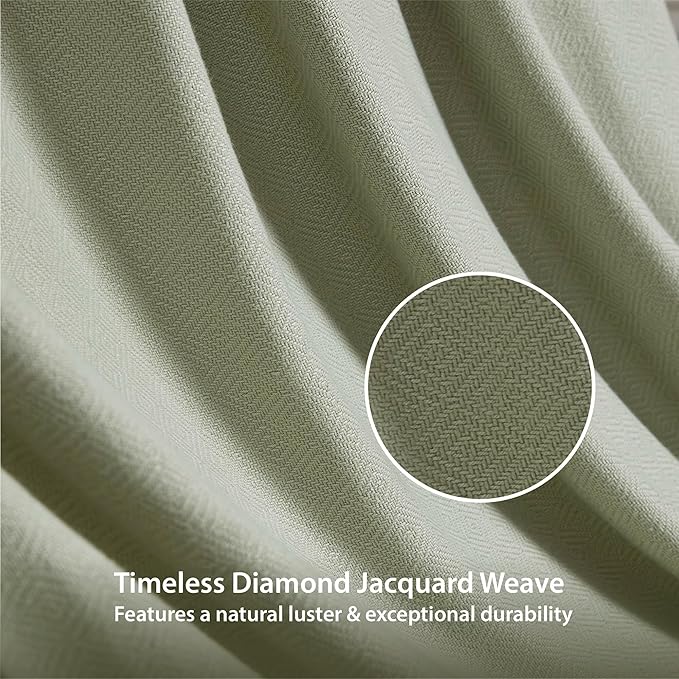 King Size Blanket, 70% Rayon (Derived from Bamboo) and 30% Cotton, Lightweight Jacquard Weave, Breathable and Soft Summer Blanket for Bed or Couch, 108” x 90”, Sage Green