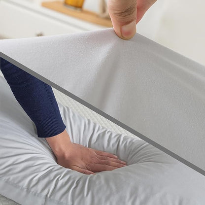 WhatsBedding Memory Foam Body Pillow with Breathable Zippered Cotton Cover, Full Body Pillow for Adults, Long Pillow for Sleeping, Firm Pillow Breathable Fluffy Supportive, Light Gray