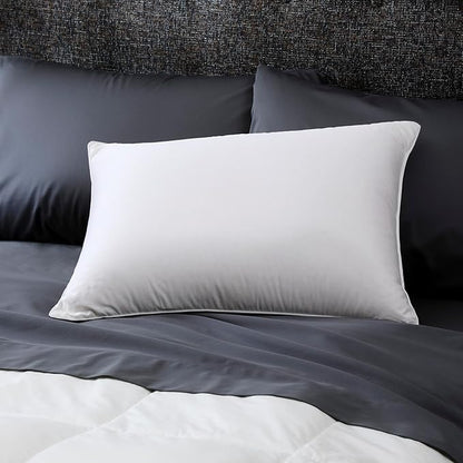 Cuddledown Dreamstead 700 Fill Power Pillow | European White Goose Down | 100% Cotton Shell, Sateen Weave | Hypoallergenic | Handcrafted | Oeko-TEX & RDS Certified | 20" x 30" | Queen | Medium