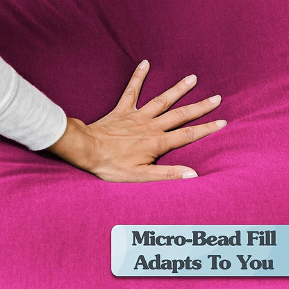 Yogibo Roll Long Full Body Pillow for Women and Men, Adults, for Back, Lumbar, Body Support, Side Sleeper, Maternity, Nursing, Pregnancy for Sleeping, Micro-Bead Filling, Pink