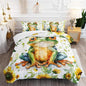 Cartoon Green Wild Frog Comforter 3Pcs Yellow Sunflower Bedding Queen Tropical Amphibian Animal Quilt Set for Kid Teen Girl Boy Adult Botanical Leaf Bed Decor with 1 Comforter and 2 Pillowcases