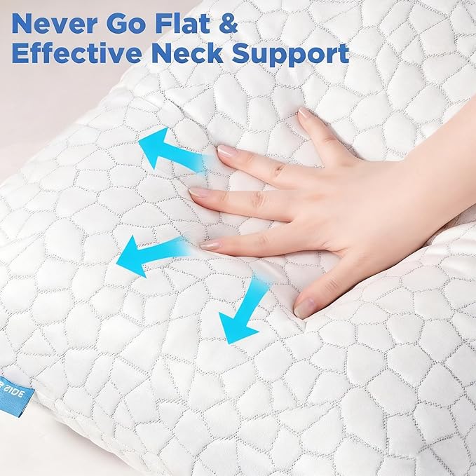 Cooling Bed Pillows for Sleeping 1 Pack Shredded Memory Foam Pillows Adjustable Cool Pillow